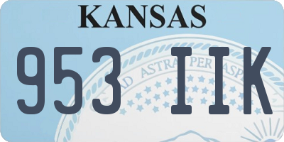 KS license plate 953IIK