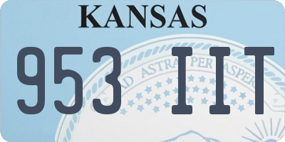 KS license plate 953IIT