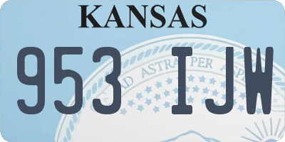 KS license plate 953IJW