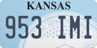 KS license plate 953IMI