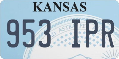 KS license plate 953IPR