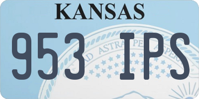 KS license plate 953IPS