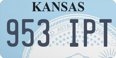 KS license plate 953IPT