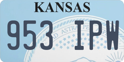 KS license plate 953IPW