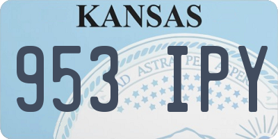 KS license plate 953IPY