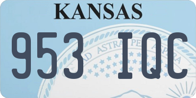 KS license plate 953IQC