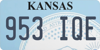 KS license plate 953IQE