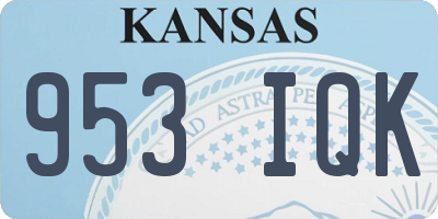KS license plate 953IQK