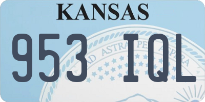 KS license plate 953IQL