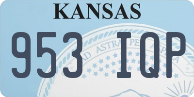 KS license plate 953IQP