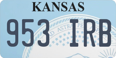 KS license plate 953IRB