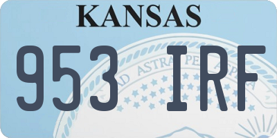 KS license plate 953IRF
