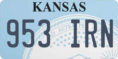 KS license plate 953IRN