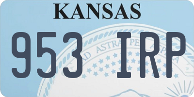 KS license plate 953IRP
