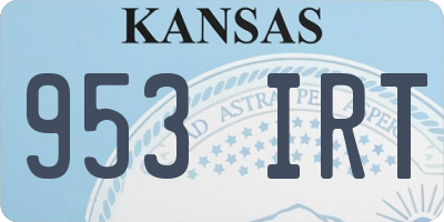 KS license plate 953IRT