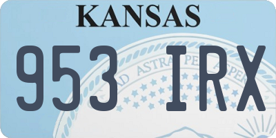 KS license plate 953IRX