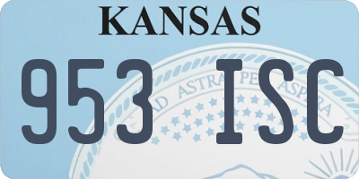 KS license plate 953ISC