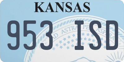 KS license plate 953ISD