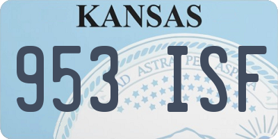 KS license plate 953ISF