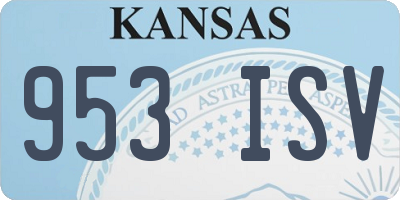 KS license plate 953ISV