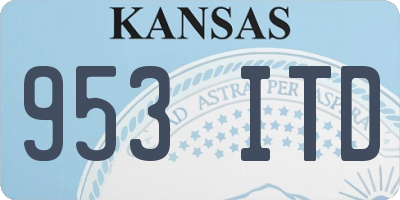 KS license plate 953ITD