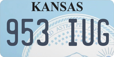KS license plate 953IUG