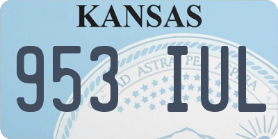 KS license plate 953IUL