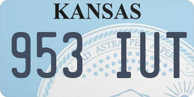KS license plate 953IUT