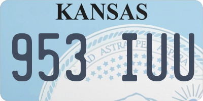 KS license plate 953IUU