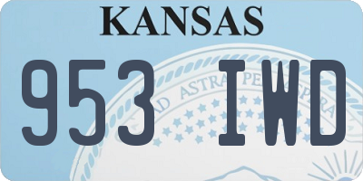 KS license plate 953IWD