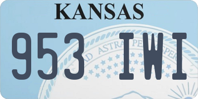 KS license plate 953IWI