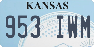 KS license plate 953IWM