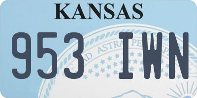 KS license plate 953IWN