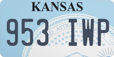 KS license plate 953IWP
