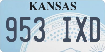 KS license plate 953IXD