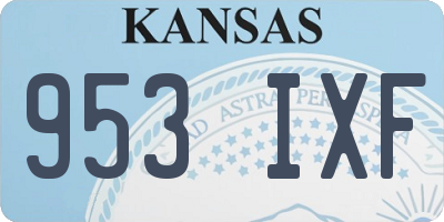 KS license plate 953IXF