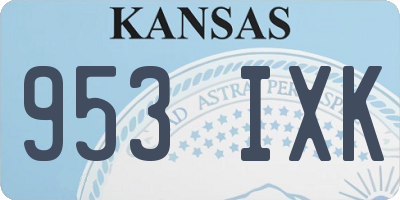 KS license plate 953IXK