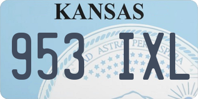 KS license plate 953IXL