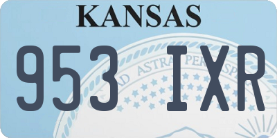 KS license plate 953IXR