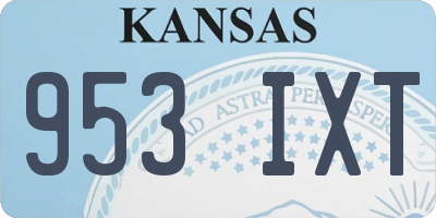 KS license plate 953IXT