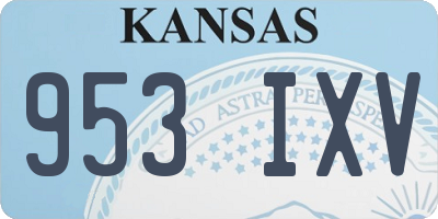 KS license plate 953IXV