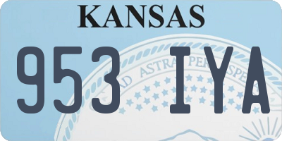 KS license plate 953IYA