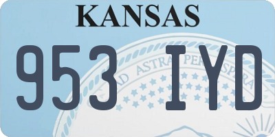 KS license plate 953IYD