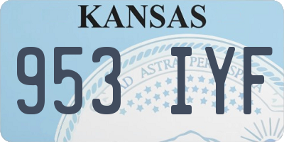 KS license plate 953IYF