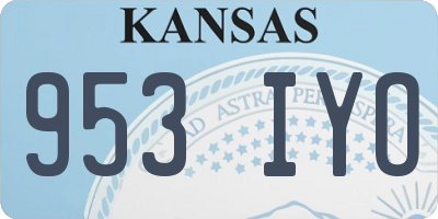 KS license plate 953IYO