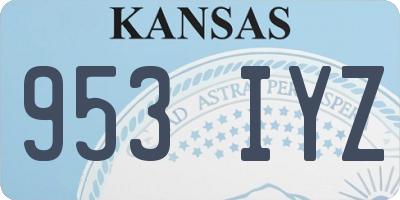 KS license plate 953IYZ