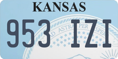 KS license plate 953IZI