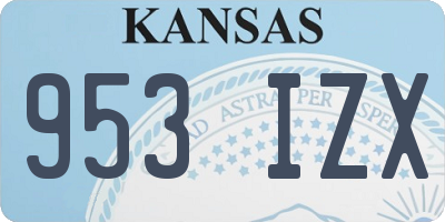 KS license plate 953IZX
