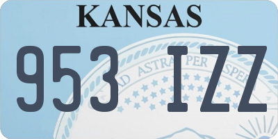 KS license plate 953IZZ