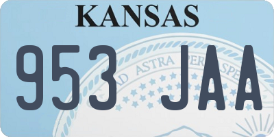 KS license plate 953JAA